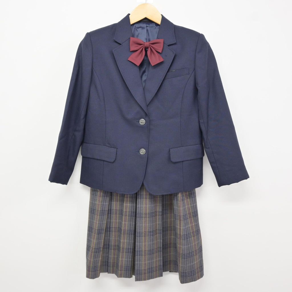 平岡中央中学校　女子ブレザー、スカート 中古】北海道 平岡中央中学校 女子制服 5点 (ブレザー・ベスト