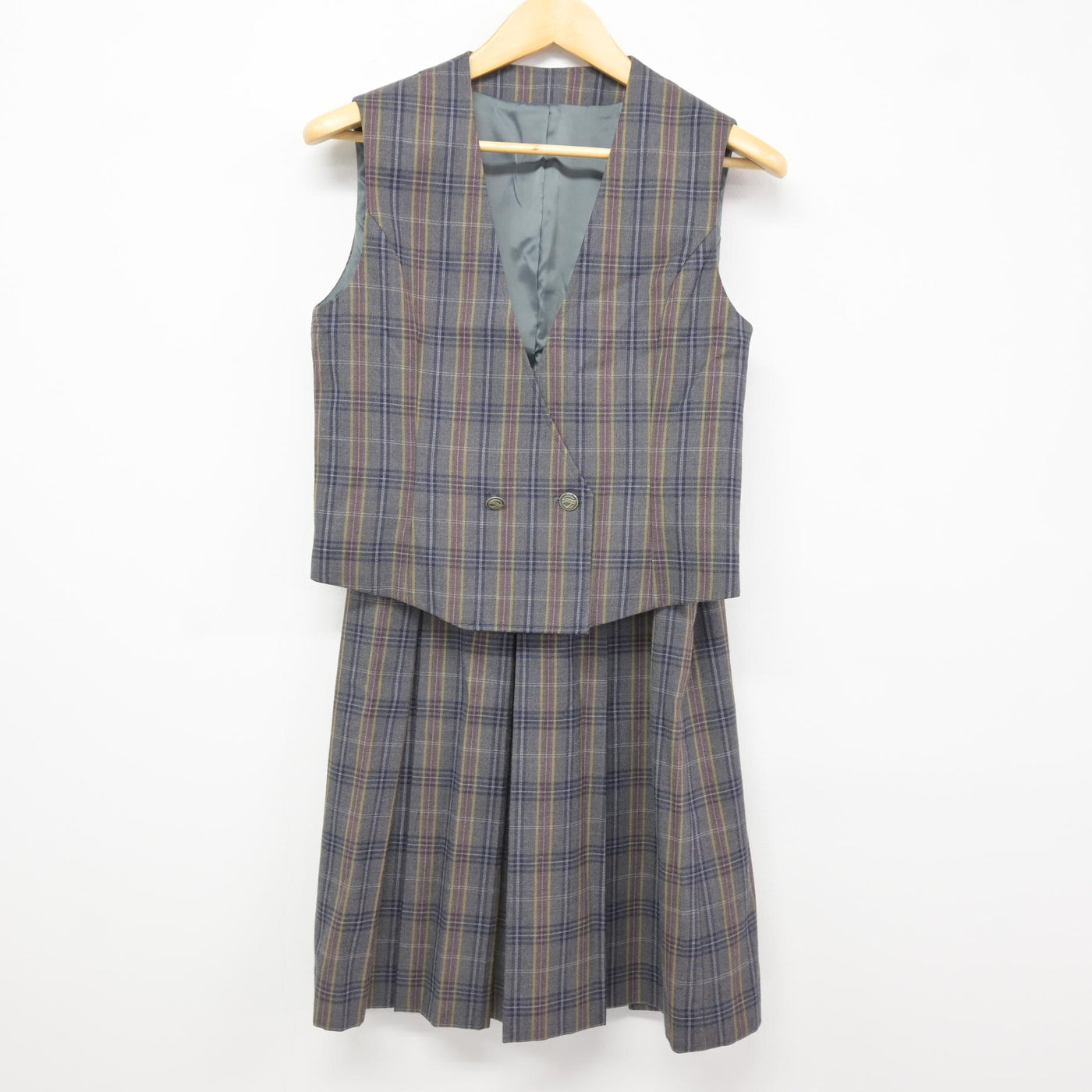 【中古】北海道 平岡中央中学校 女子制服 5点 (ブレザー・ベスト・スカート) sf115672