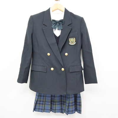 【中古】千葉県 若松高等学校 女子制服 5点 (ブレザー・ニット・シャツ・スカート) sf115674
