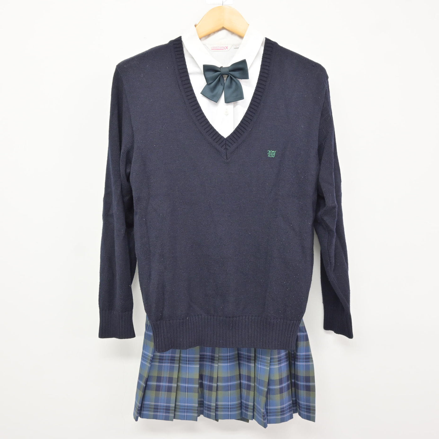 【中古】千葉県 若松高等学校 女子制服 5点 (ブレザー・ニット・シャツ・スカート) sf115674