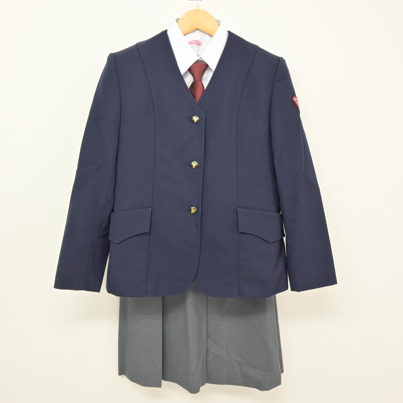 【中古】鹿児島県 錦江湾高等学校/旧制服 女子制服 5点 (ブレザー・ベスト・シャツ・スカート) sf115685