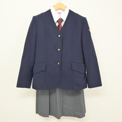 【中古】鹿児島県 錦江湾高等学校/旧制服 女子制服 5点 (ブレザー・ベスト・シャツ・スカート) sf115685