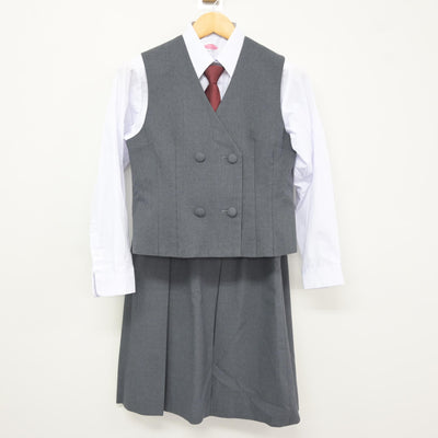 【中古】鹿児島県 錦江湾高等学校/旧制服 女子制服 5点 (ブレザー・ベスト・シャツ・スカート) sf115685