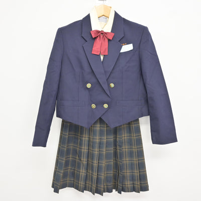 【中古】沖縄県 神森中学校 女子制服 4点 (ブレザー・シャツ・スカート) sf115711