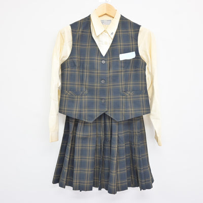 【中古】沖縄県 神森中学校 女子制服 3点 (ベスト・シャツ・スカート) sf115712
