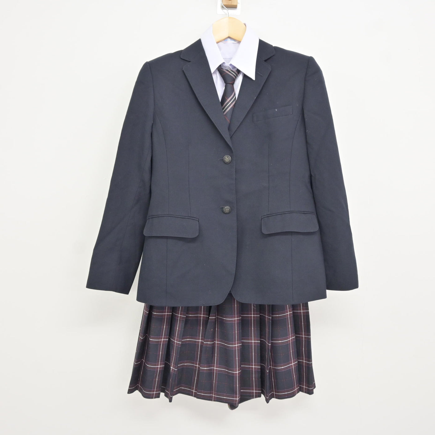 【中古】静岡県 沼津特別支援学校愛鷹分校 女子制服 4点 (ブレザー・シャツ・スカート) sf115762
