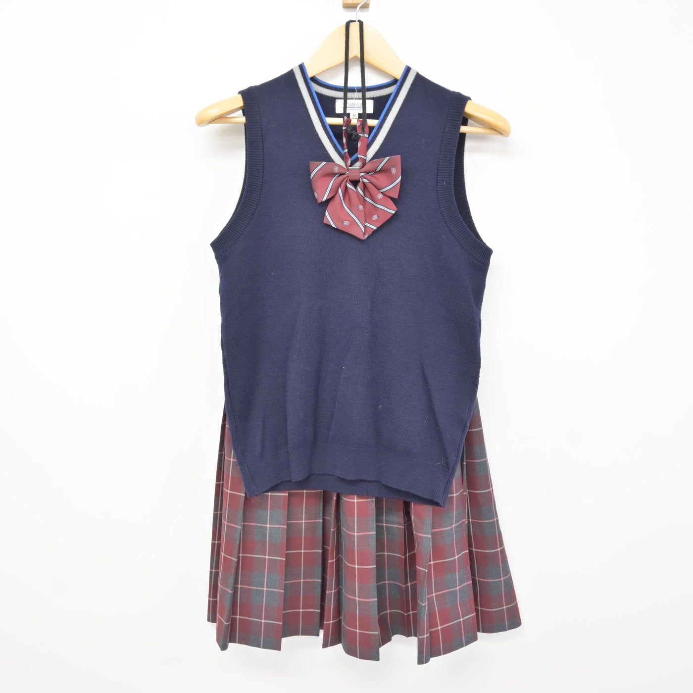【中古】香川県 英明高等学校 女子制服 4点 (ニットベスト・スカート) sf115785
