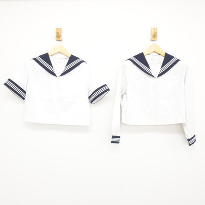 【中古】埼玉県 松山女子高等学校 女子制服 3点 (セーラー服・セーラー服・スカート) sf115794