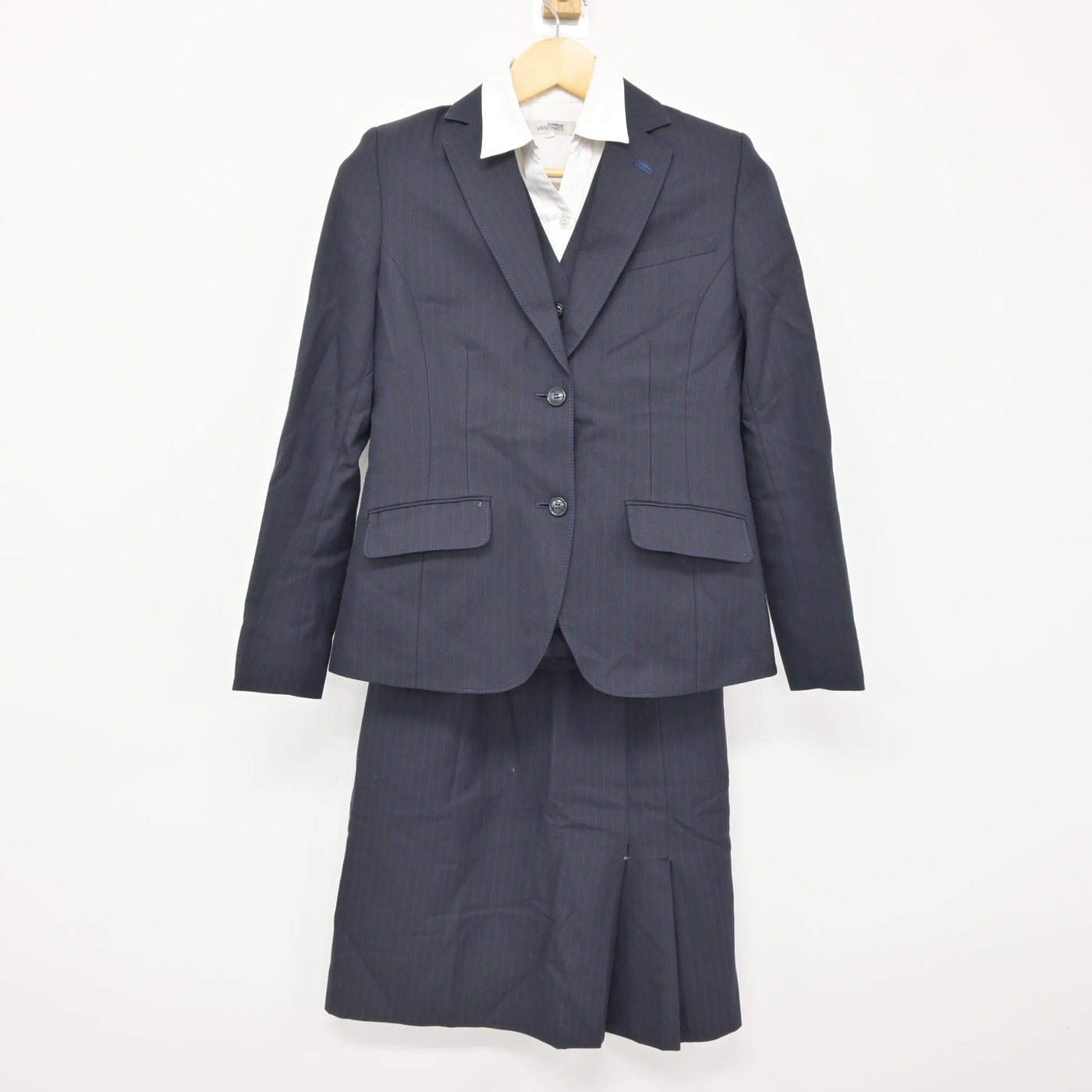 【中古】鹿児島県 龍桜高等学校/保育専攻科 女子制服 5点 (ブレザー・ベスト・ブラウス・スカート) sf115812
