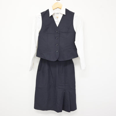 【中古】鹿児島県 龍桜高等学校/保育専攻科 女子制服 5点 (ブレザー・ベスト・ブラウス・スカート) sf115812