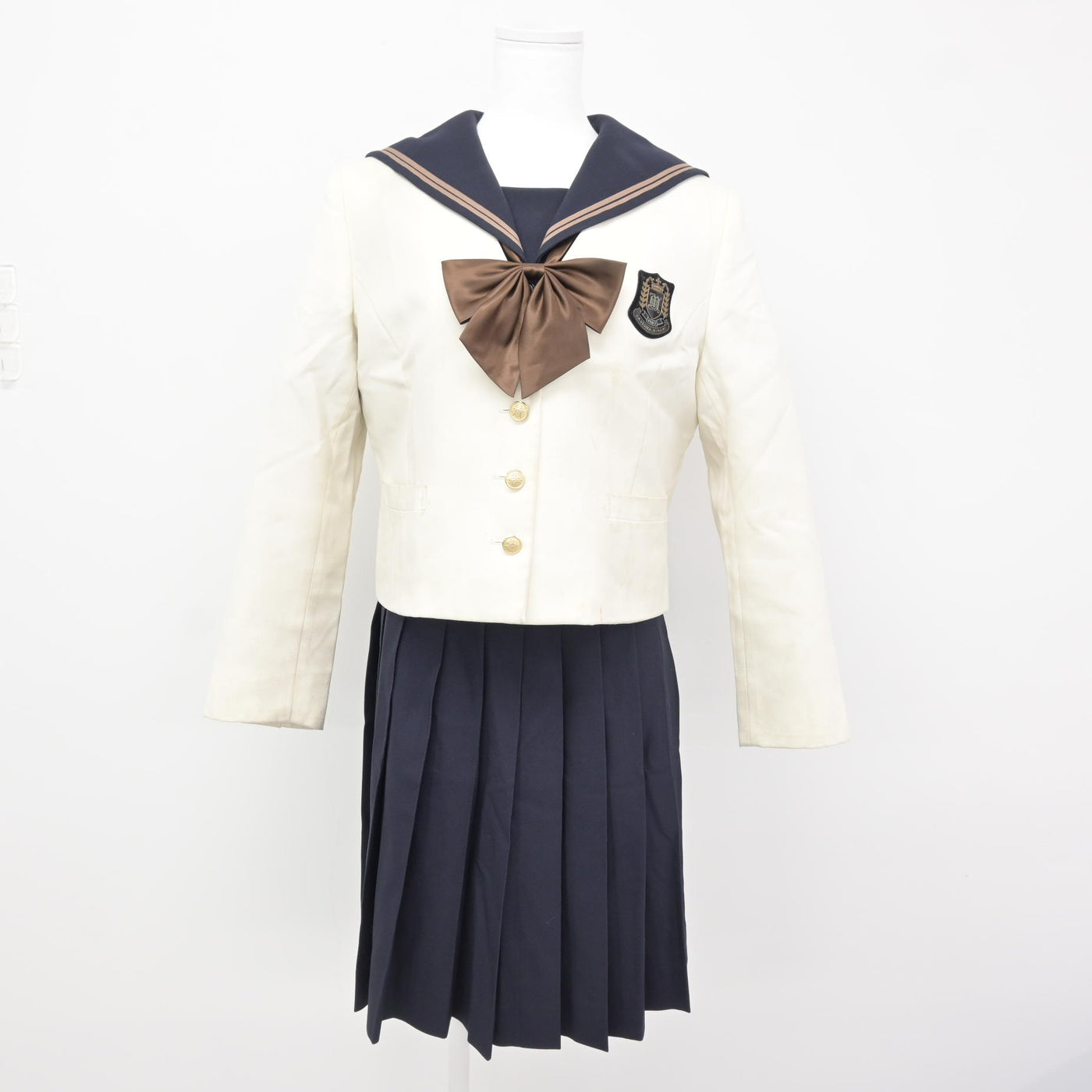 【中古】岡山県 岡山南高等学校 女子制服 5点 (ブレザー・セーラー服・スカート) sf115813