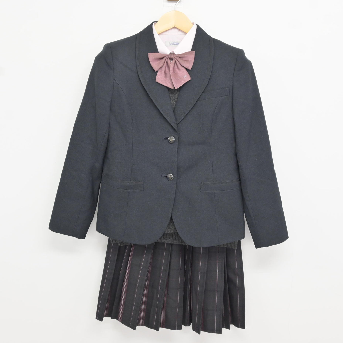 【中古】東京都 東洋女子高等学校 女子制服 5点 (ブレザー・ニット・シャツ・スカート) sf115823