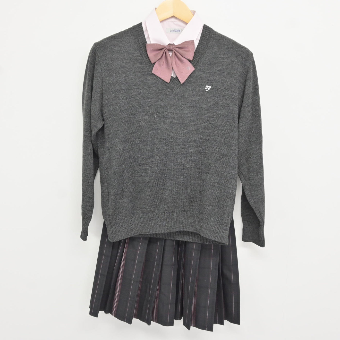【中古】東京都 東洋女子高等学校 女子制服 5点 (ブレザー・ニット・シャツ・スカート) sf115823