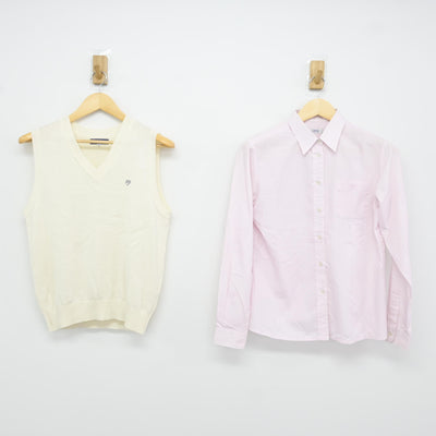 【中古】東京都 東洋女子高等学校 女子制服 2点 (ニットベスト・シャツ) sf115827