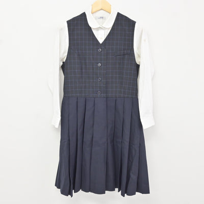【中古】佐賀県 佐賀女子短期大学付属佐賀女子高等学校 女子制服 3点 (ブレザー・ジャンパースカート・シャツ) sf115829