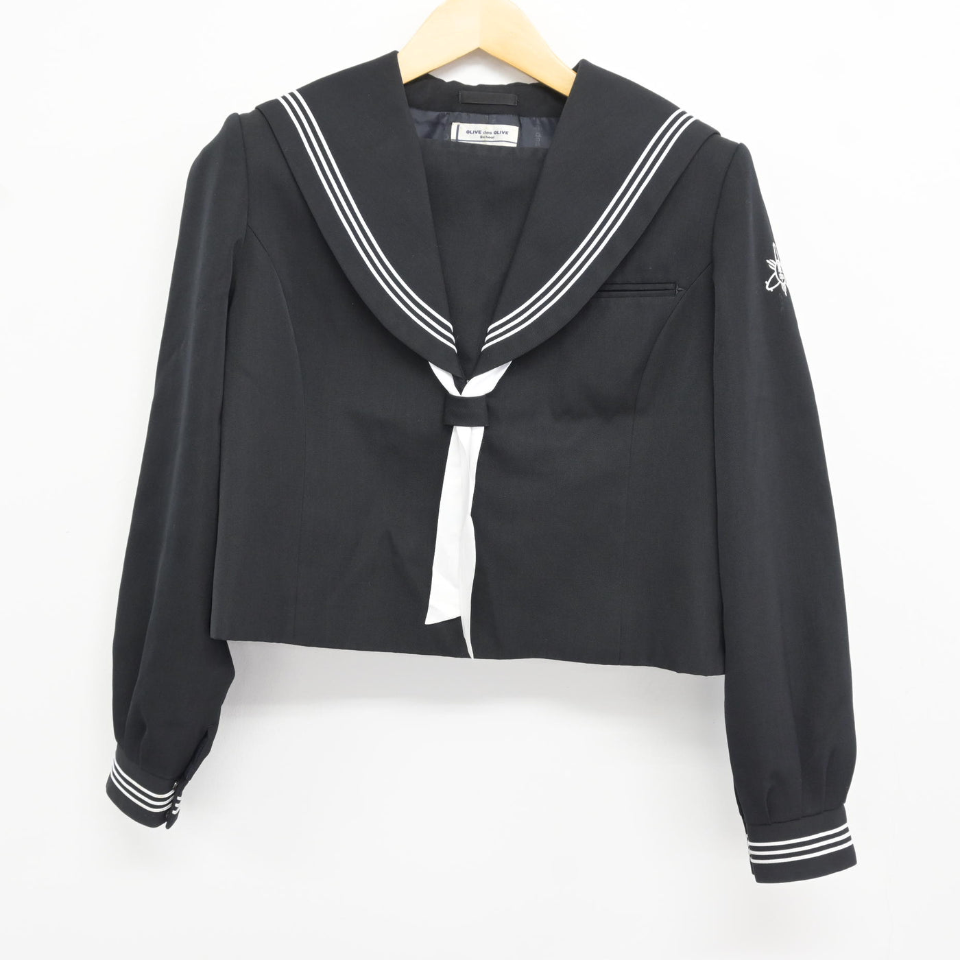 【中古】福岡県 大川東中学校 女子制服 3点 (セーラー服・スカート) sf115833