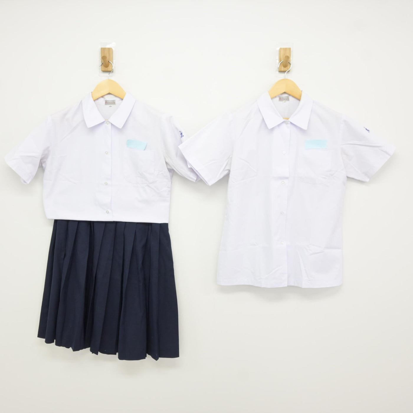 【中古】福岡県 大川東中学校 女子制服 3点 (シャツ・スカート) sf115834