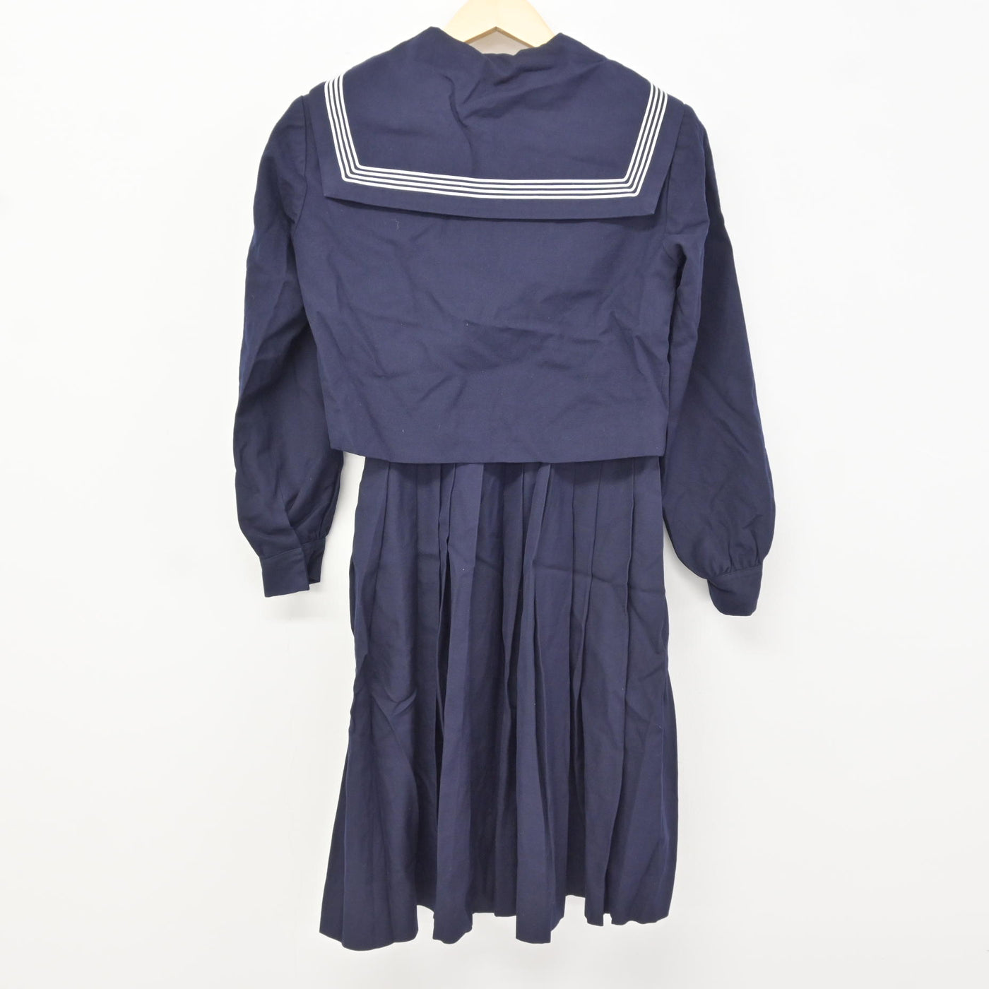 【中古】福岡県 朝倉高等学校 女子制服 3点 (セーラー服・スカート) sf115836