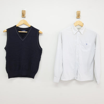 【中古】千葉県 昭和学院中学校・高等学校 女子制服 2点 (ニットベスト・シャツ) sf115844