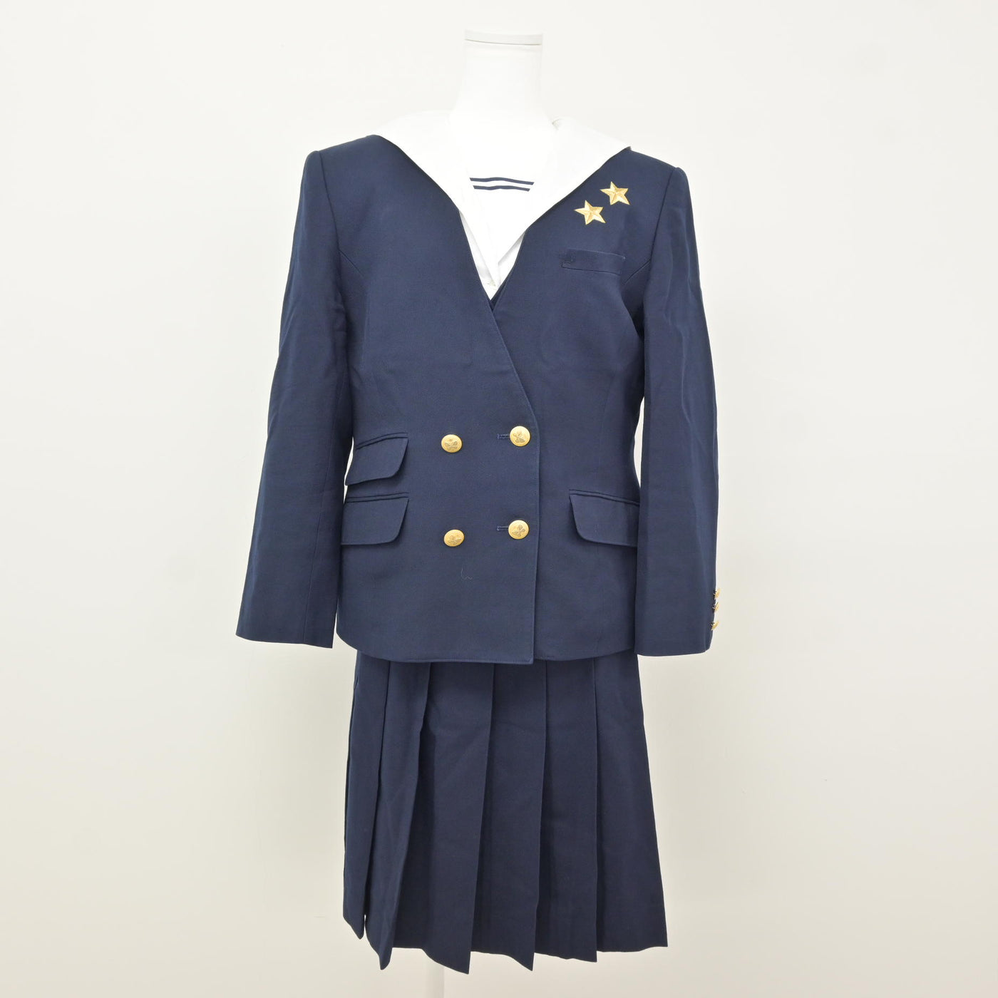 【中古】岡山県 就実高等学校 女子制服 4点 (ブレザー・ベスト・ブラウス・スカート) sf115880