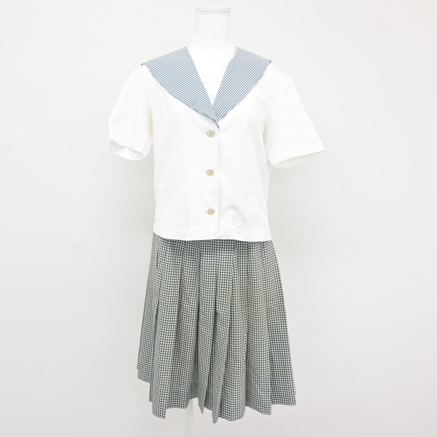 【中古】岡山県 就実高等学校 女子制服 2点 (セーラー服・スカート) sf115892