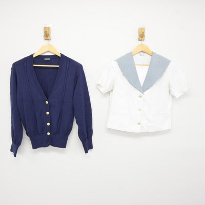 【中古】岡山県 就実高等学校 女子制服 2点 (ニット・セーラー服) sf115898