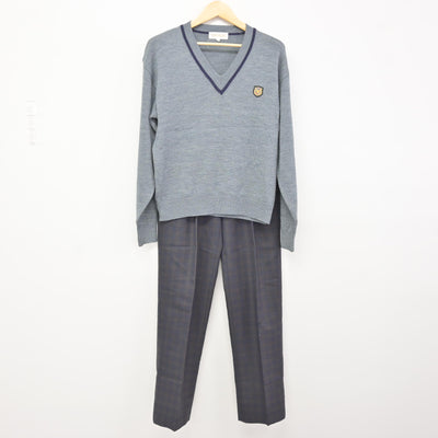 【中古】京都府 東稜高等学校 男子制服 3点 (ブレザー・ニット・ズボン) sf115900