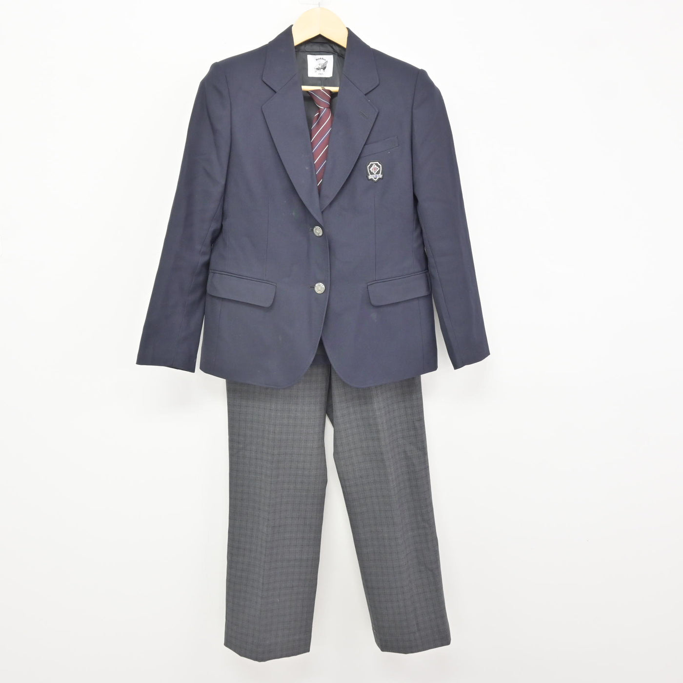 【中古】東京都 三原台中学校 女子制服 3点 (ブレザー・ズボン) sf115914