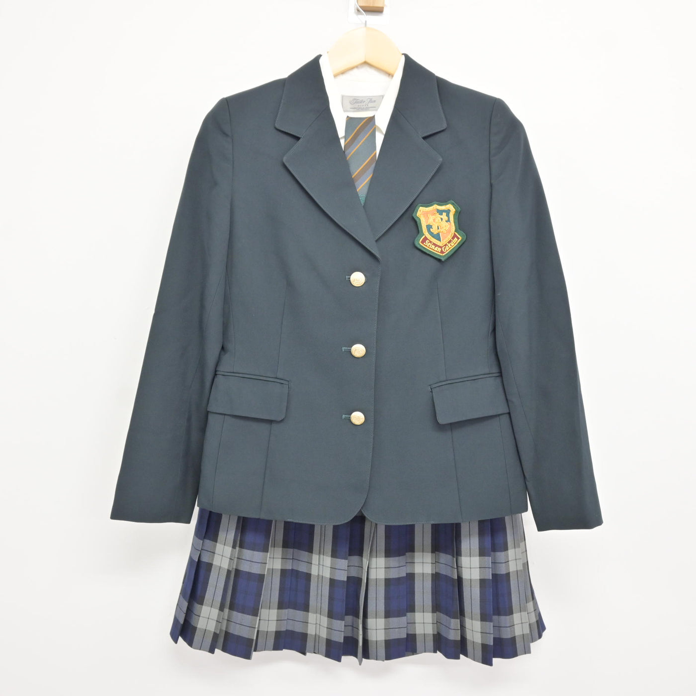 【中古】福岡県 西南学院高等学校 女子制服 5点 (ブレザー・シャツ・スカート) sf115934