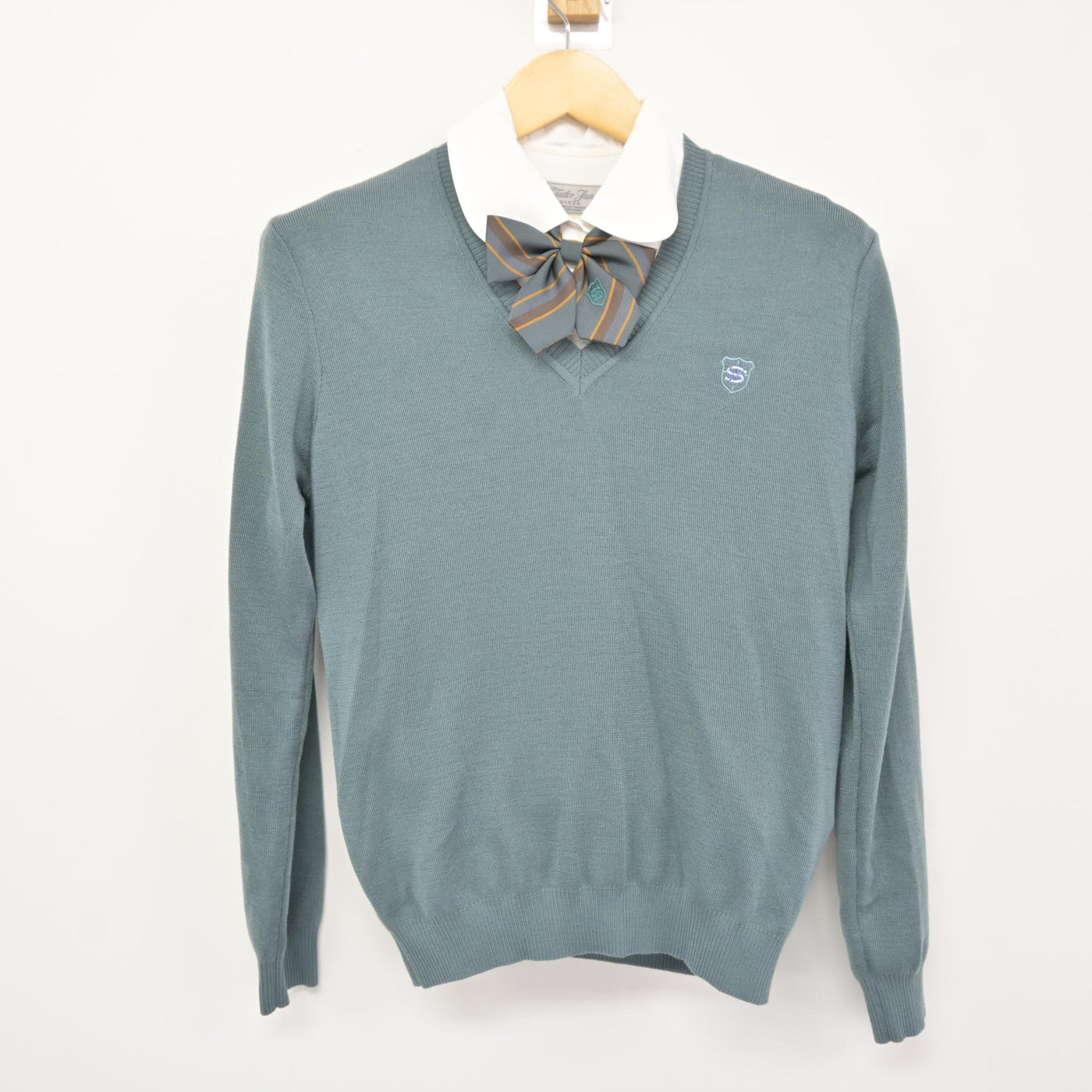 【中古】福岡県 西南学院高等学校 女子制服 3点 (ニット・シャツ) sf115937