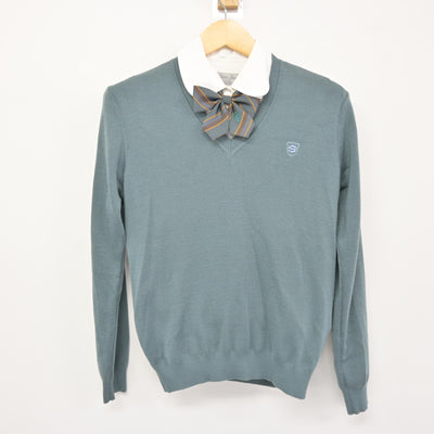 【中古】福岡県 西南学院高等学校 女子制服 3点 (ニット・シャツ) sf115937