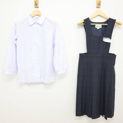 【中古】福岡県 平尾中学校 女子制服 2点 (シャツ・ジャンパースカート) sf115962
