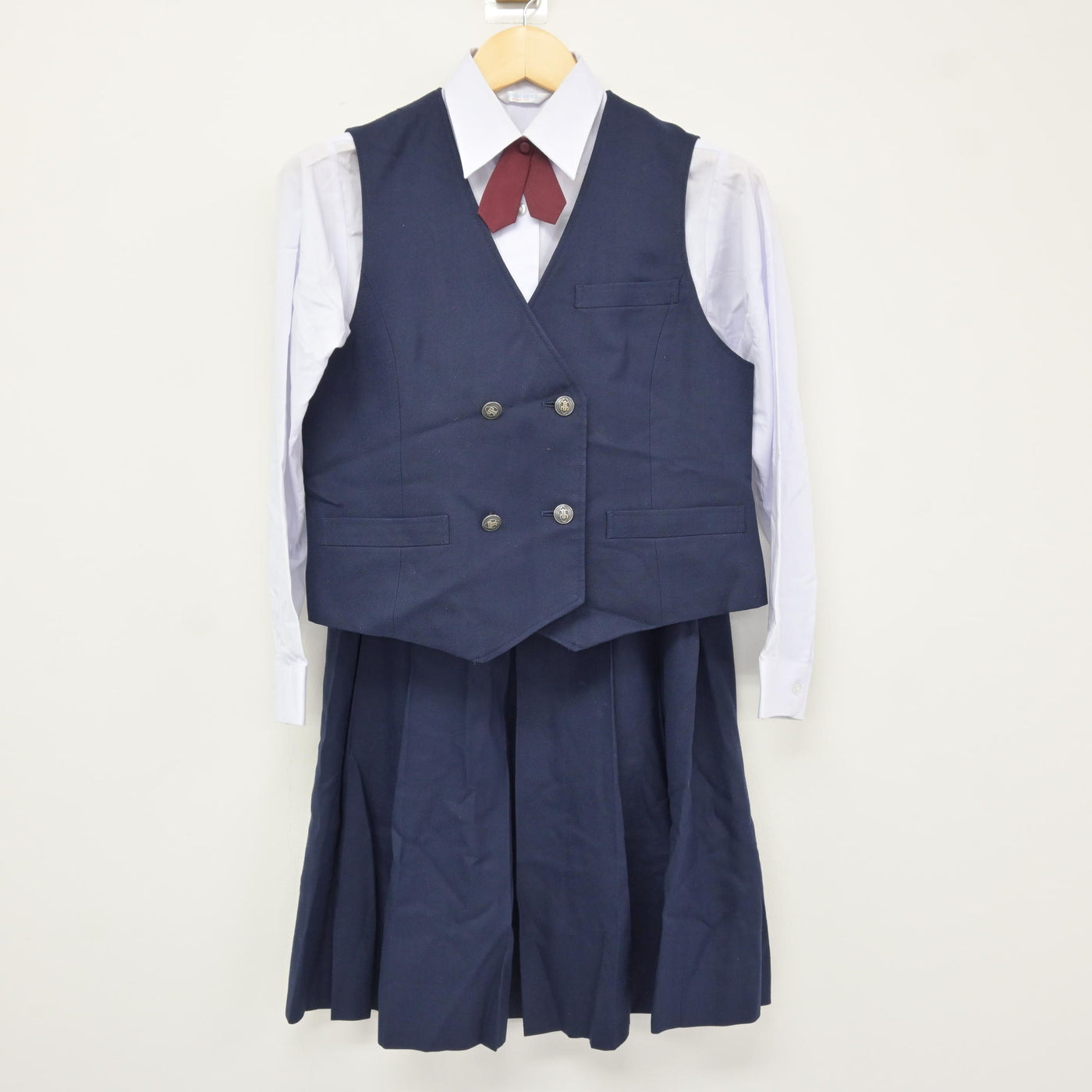 【中古】静岡県 小山高等学校 女子制服 5点 (ブレザー・ベスト・シャツ・スカート) sf115985