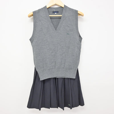 【中古】東京都 荏原第五中学校 女子制服 2点 (ニットベスト・スカート) sf116002