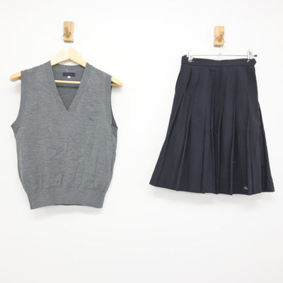 【中古】東京都 荏原第五中学校 女子制服 2点 (ニットベスト・スカート) sf116002