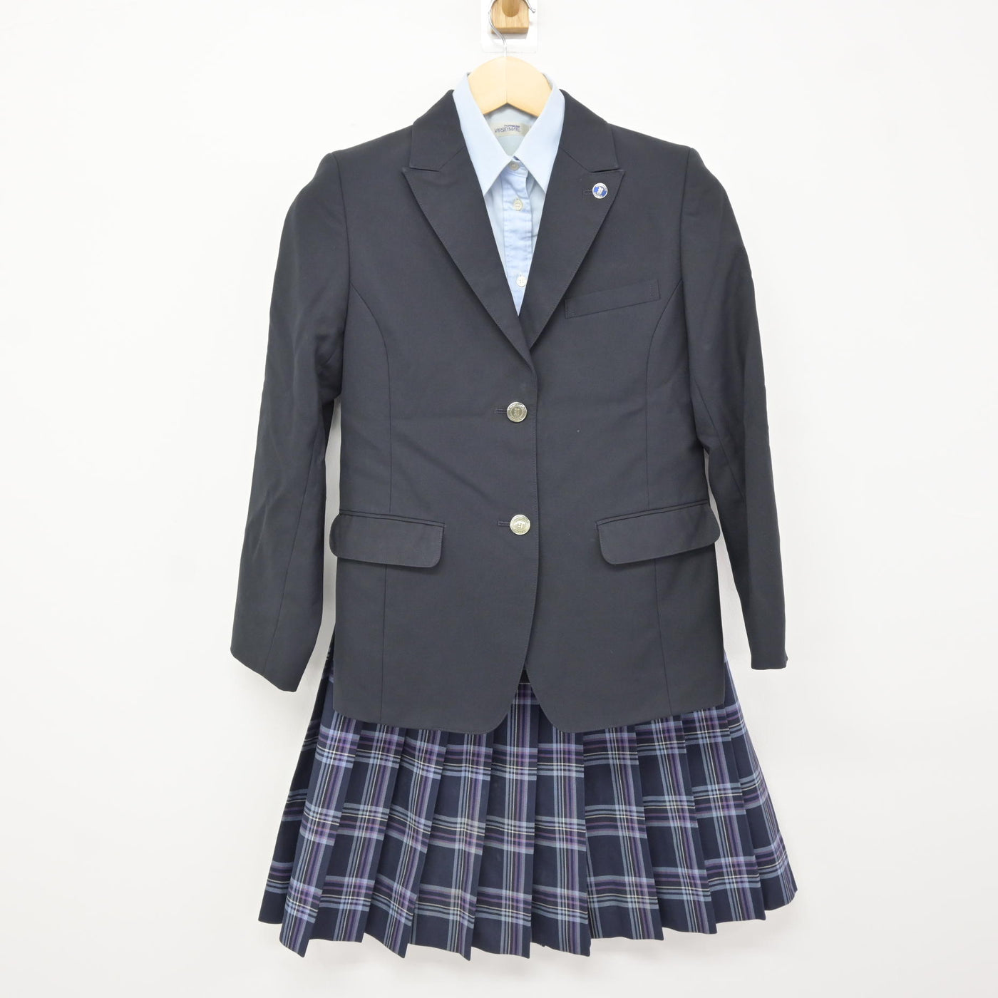 【中古】神奈川県 横浜学園高等学校 女子制服 4点 (ブレザー・シャツ・スカート) sf116013
