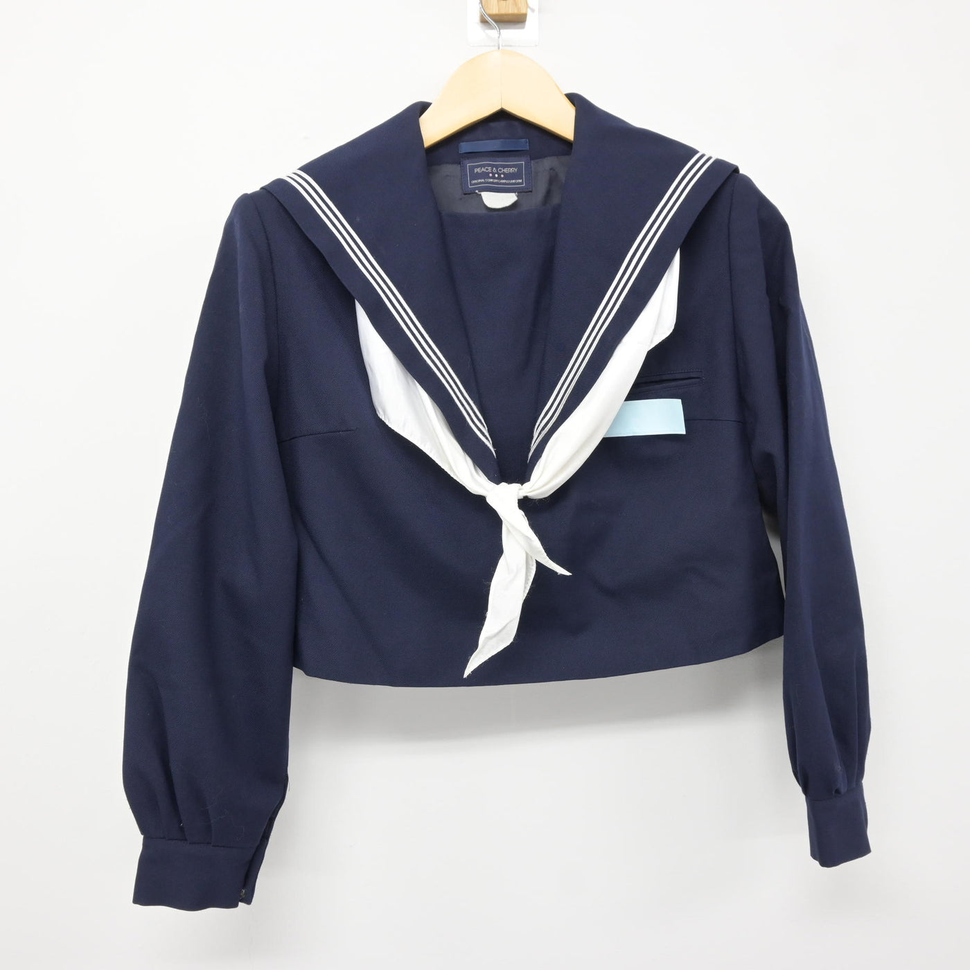 【中古】福岡県 粕屋東中学校 女子制服 3点 (セーラー服・ジャンパースカート) sf116050