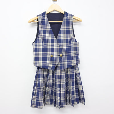 【中古】埼玉県 山村学園高等学校 女子制服 2点 (ベスト・スカート) sf116053
