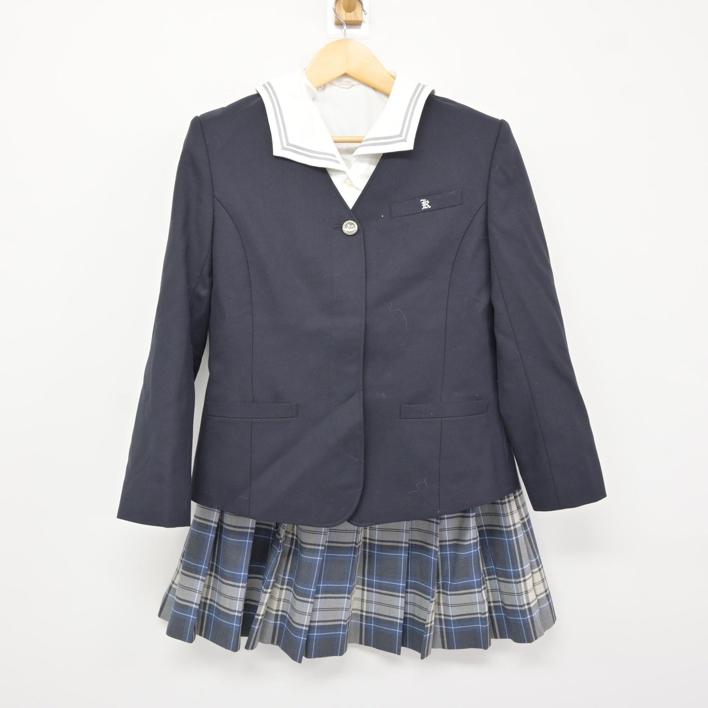 【中古】茨城県 古河第二高等学校 女子制服 3点 (ブレザー・ブラウス・スカート) sf116071
