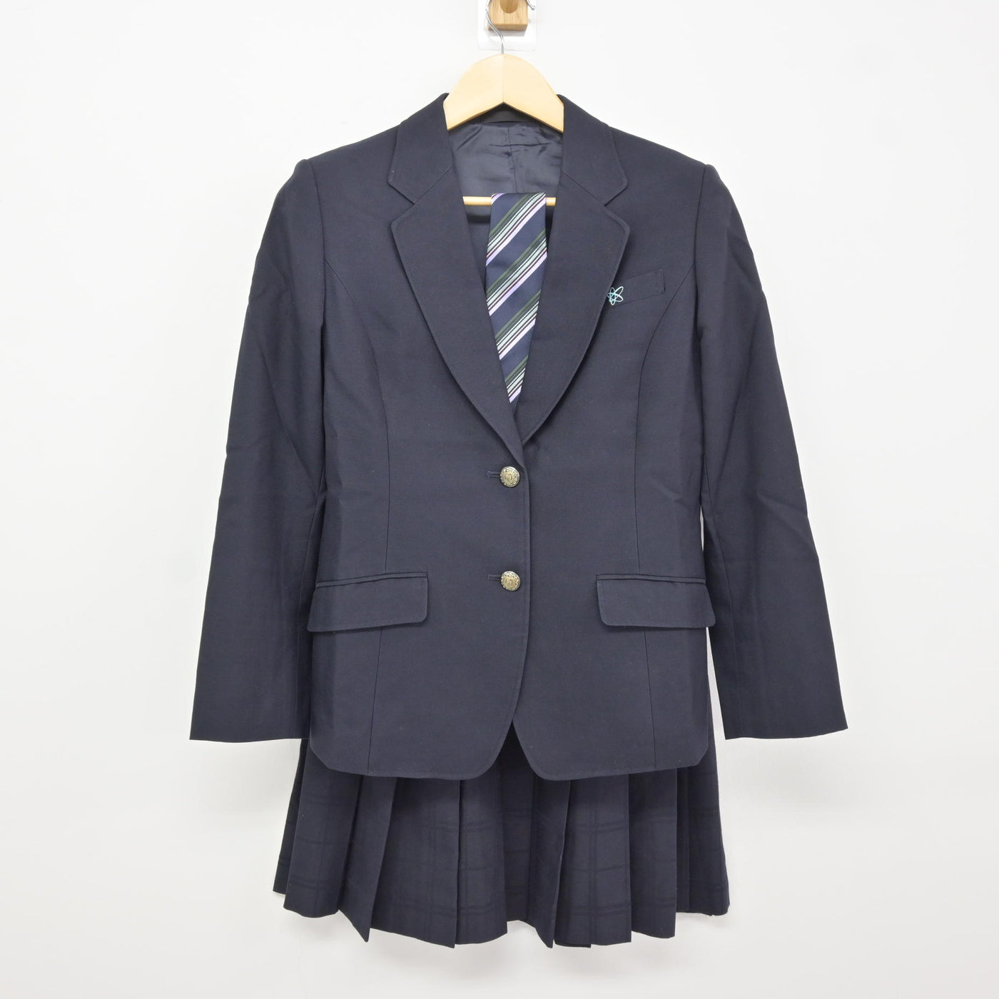 【中古】東京都 神田女学園高等学校 女子制服 3点 (ブレザー・スカート) sf116078