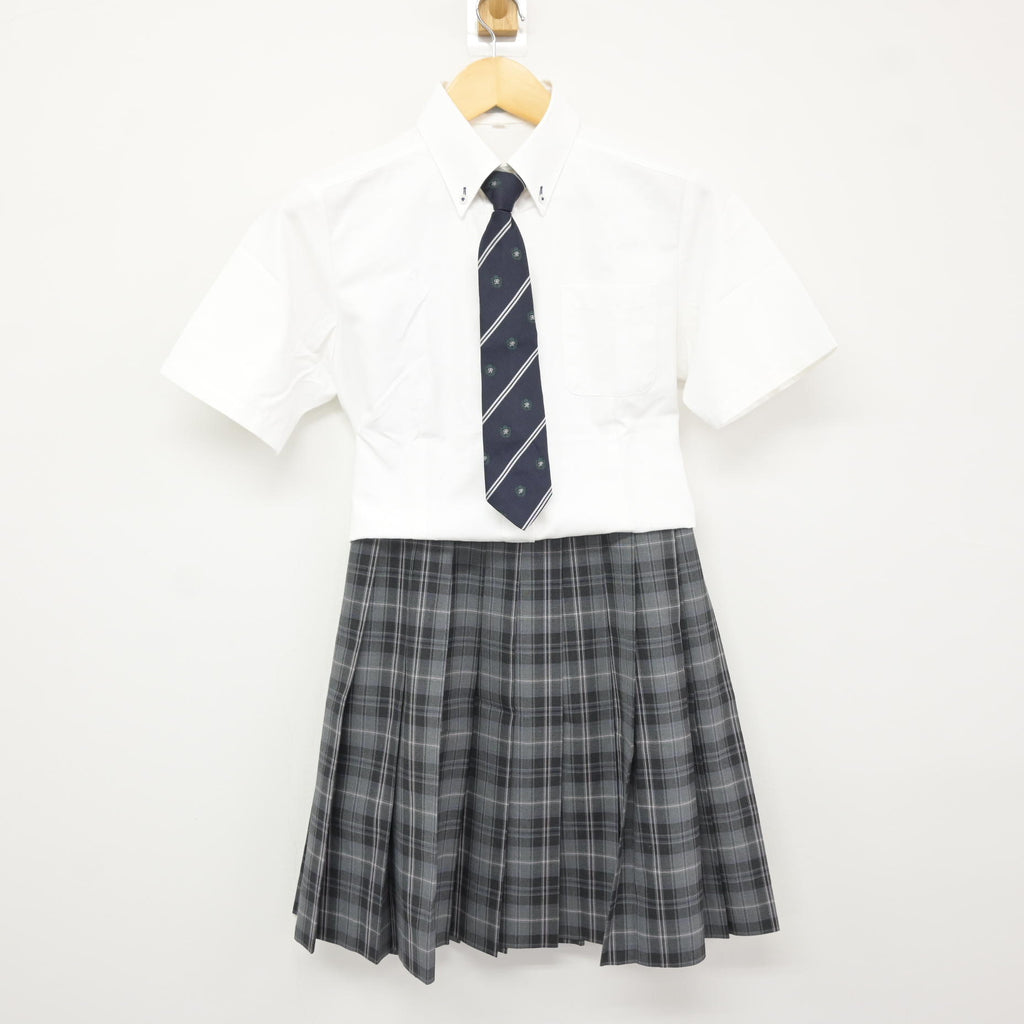 中古】神奈川県 白鵬女子高等学校 女子制服 3点 (シャツ・スカート 
