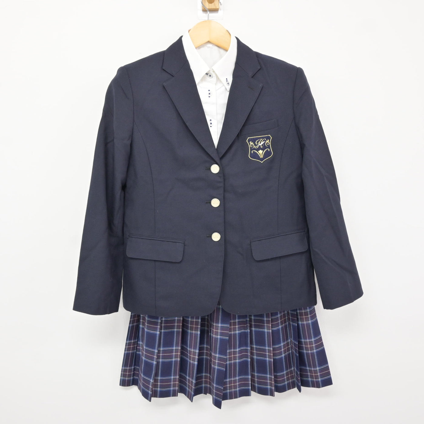 【中古】神奈川県 白鵬女子高等学校 女子制服 3点 (ブレザー・シャツ・スカート) sf116081