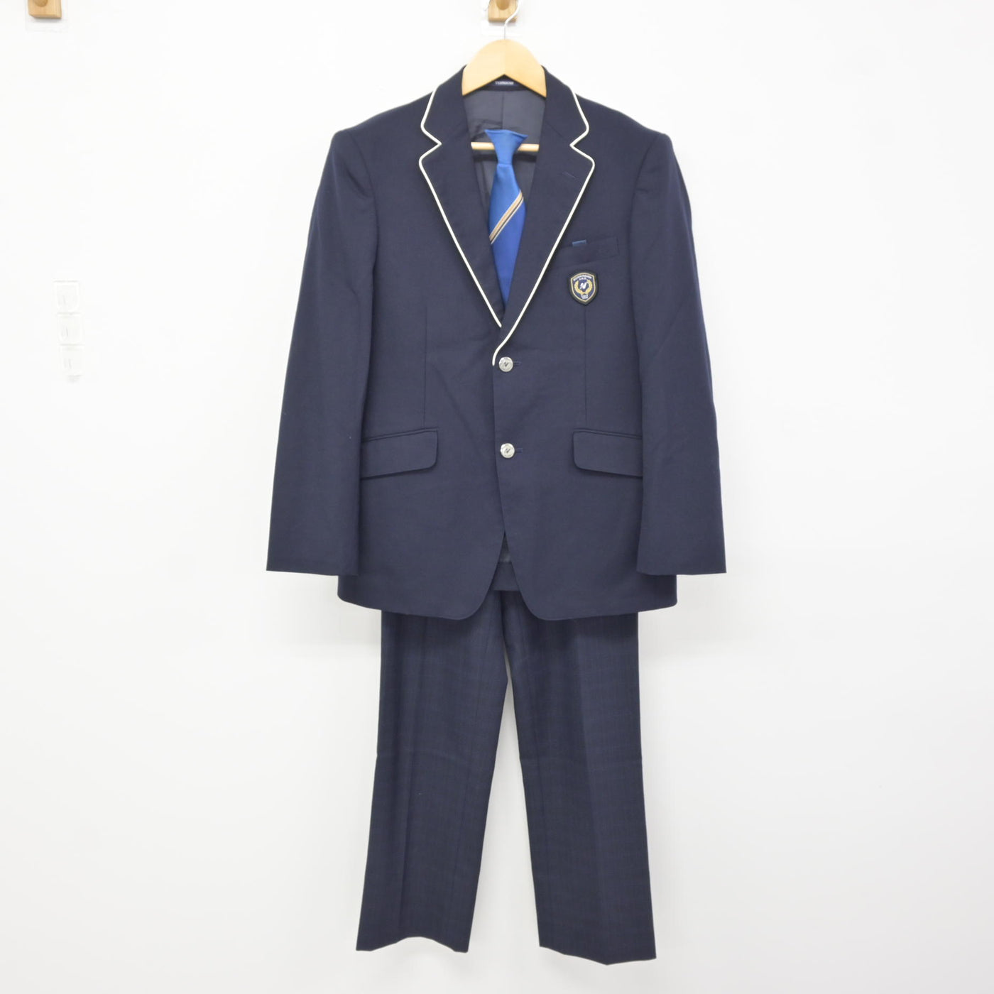 中古】宮城県 仙台市立錦ケ丘中学校 男子制服 3点 (ブレザー・ズボン