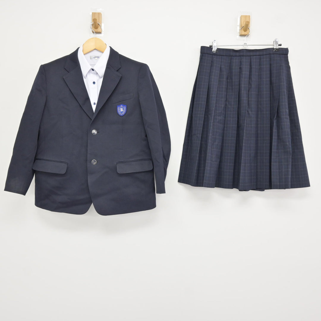 中古】福岡県 久留米市立中学校標準服 女子制服 3点 (ブレザー・シャツ