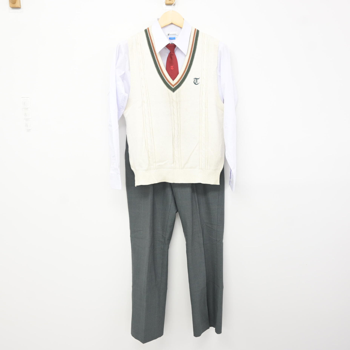 中古】兵庫県 東播工業高等学校 男子制服 6点 (ブレザー・ニットベスト 