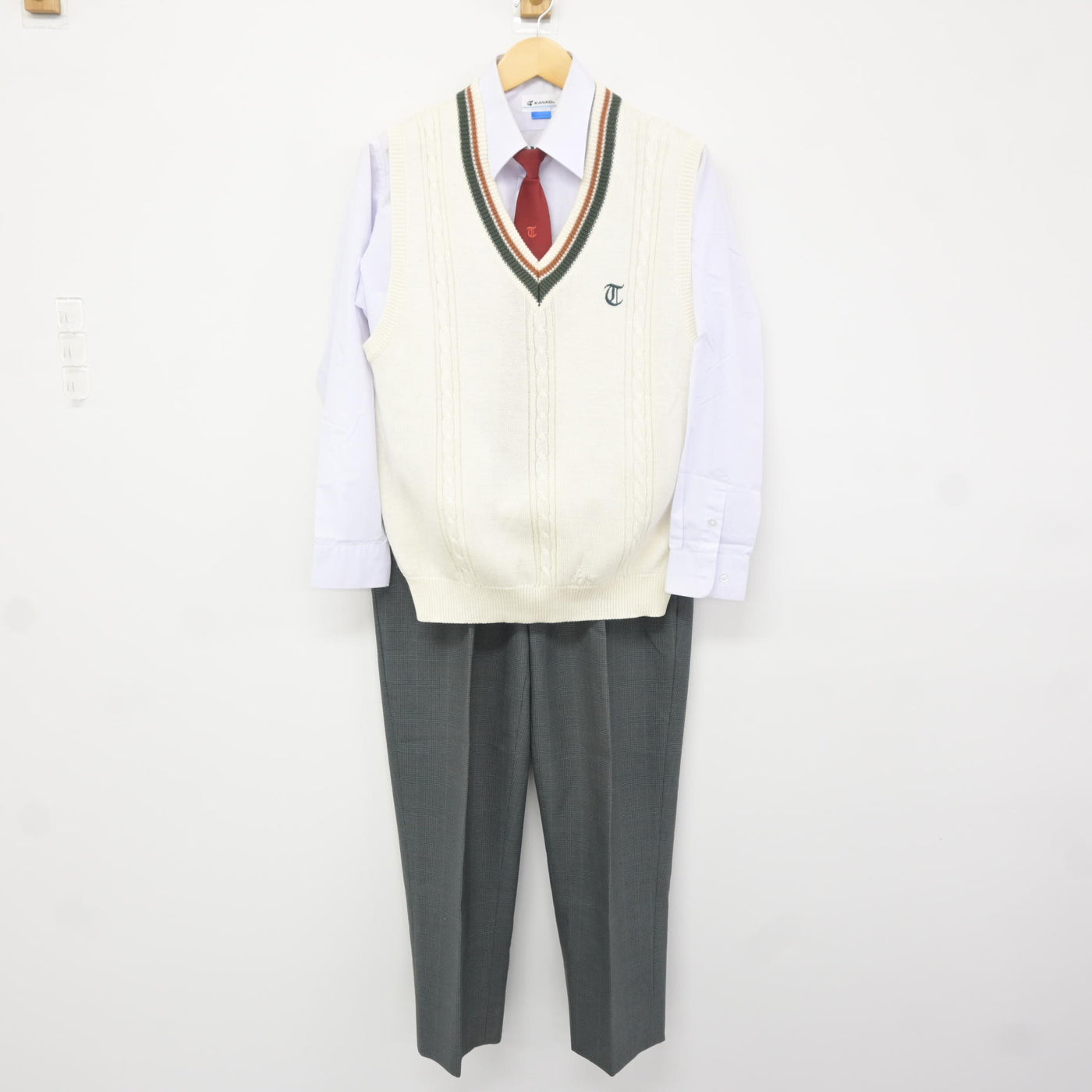中古】兵庫県 東播工業高等学校 男子制服 5点 (ブレザー・ニットベスト