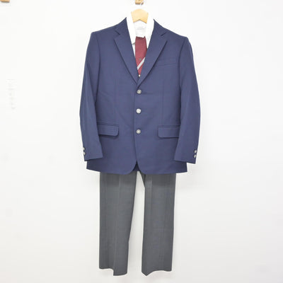 中古】岐阜県 可児高等学校 男子制服 5点 (ブレザー・シャツ・ズボン 