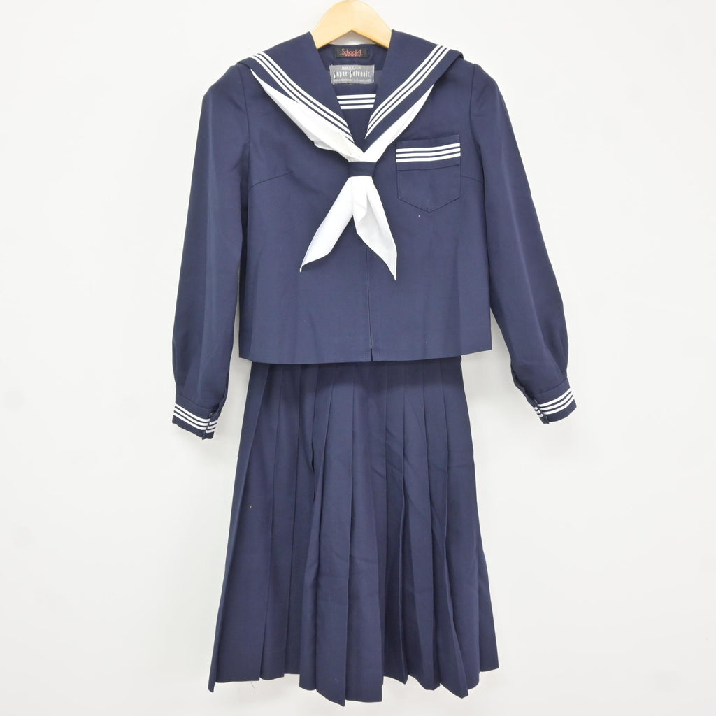 【中古】 礼服／中折帽とセーラー服 中古】富山県 上滝中学校 女子制服 3点 (セーラー服・スカート