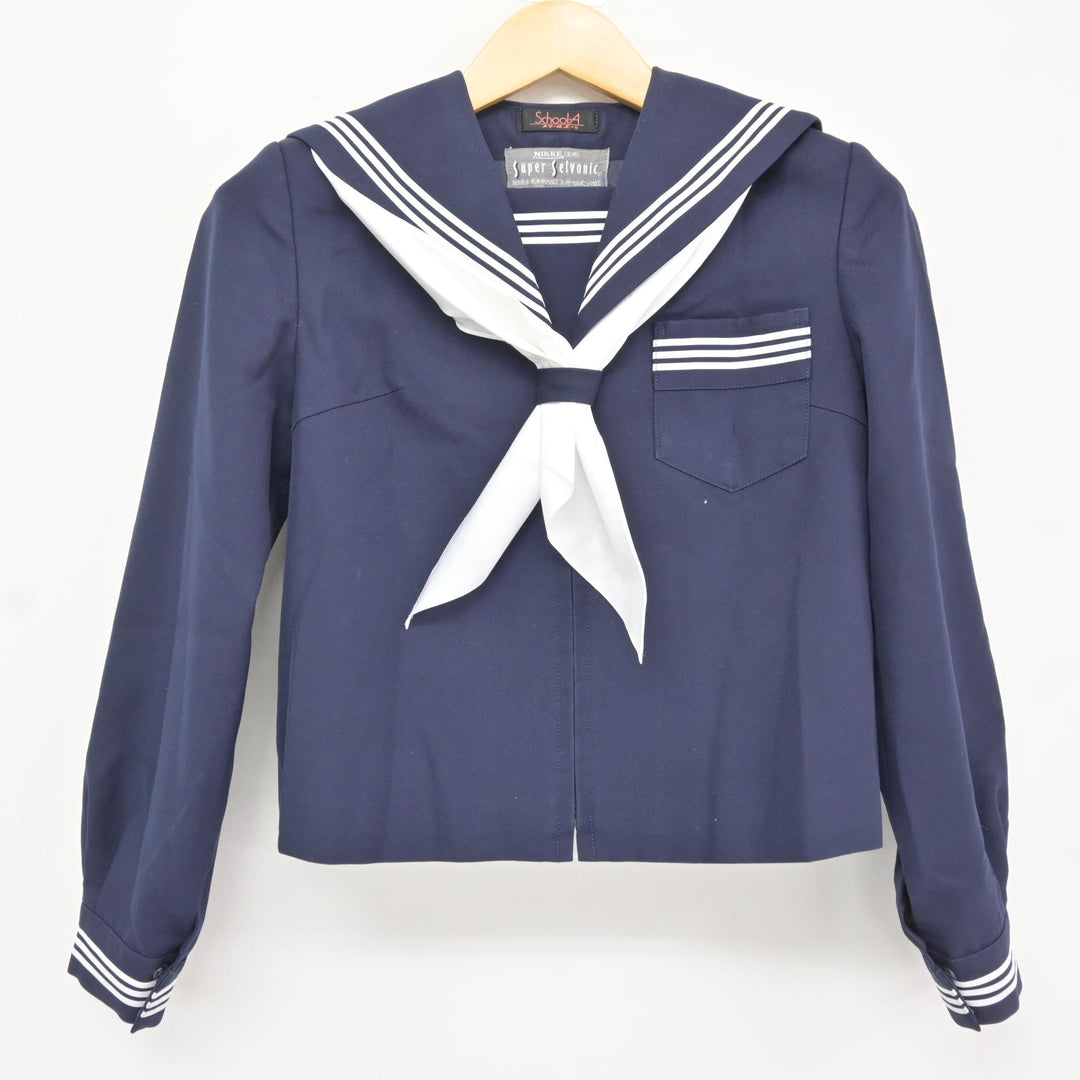 中古】富山県 上滝中学校 女子制服 3点 (セーラー服・スカート