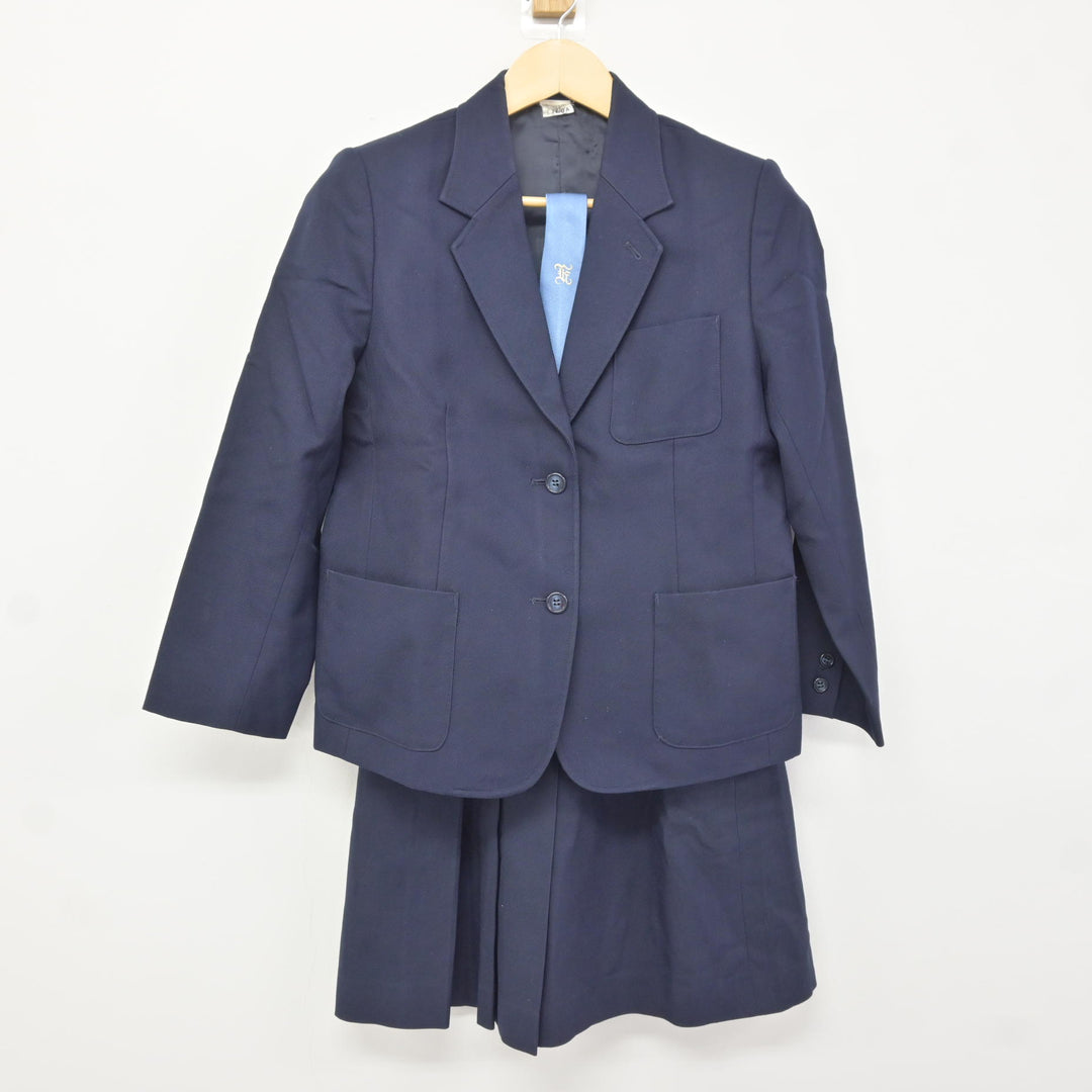 中古】富山県 呉羽高等学校 女子制服 4点 (ブレザー・ニット・スカート